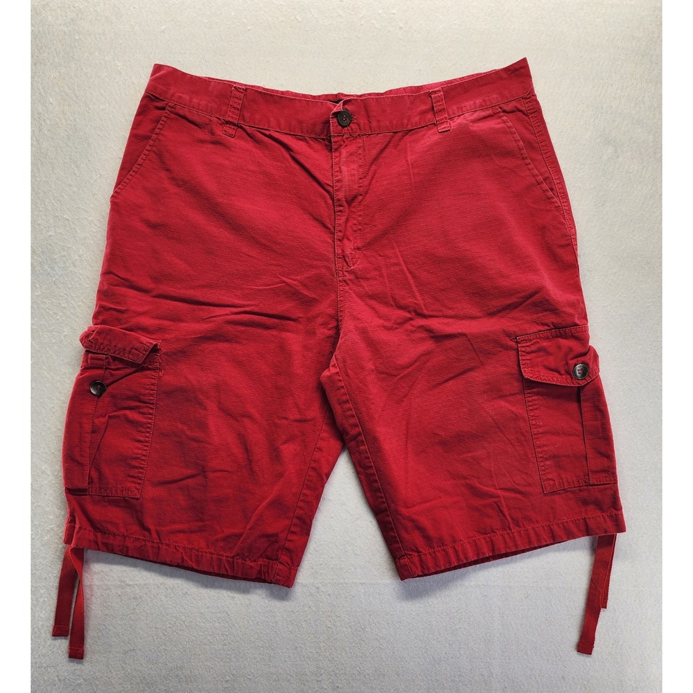 Southpole Mens Red Ripstop Cargo Shorts Size 40 Baggy Streetwear Y2K Utility
